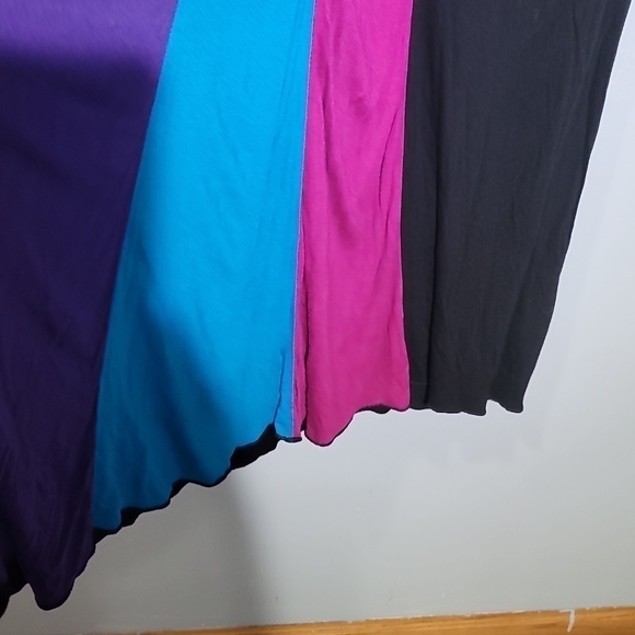 Vintage 90s Multicolor Block Color Maxi Dress - Picture 3 of 8